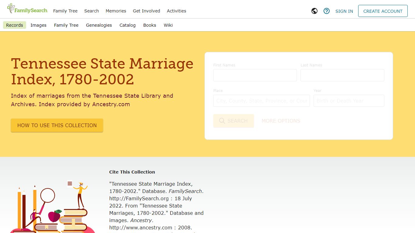 Tennessee State Marriage Index, 1780-2002 • FamilySearch
